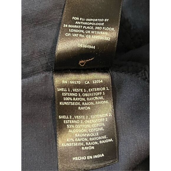 Anthropologie BNQ Womens Large Pull On Pants Navy Blue Extra Wide Leg Flowy - Picture 6 of 8